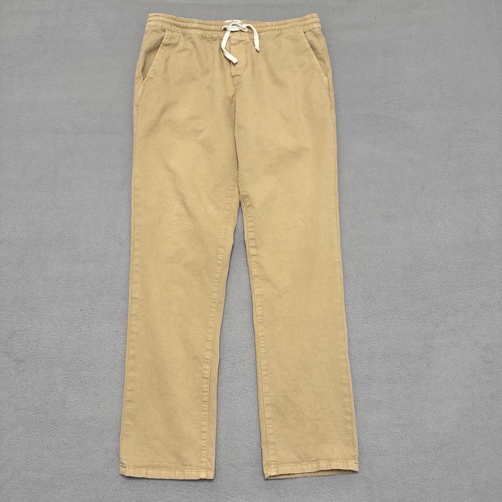 Marine Layer Saturday Pants Mens Large Tan Twill Drawstring Casual Organic